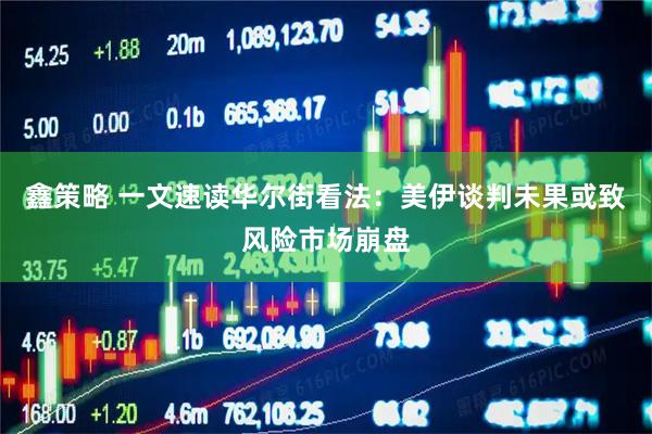 鑫策略 一文速读华尔街看法：美伊谈判未果或致风险市场崩盘